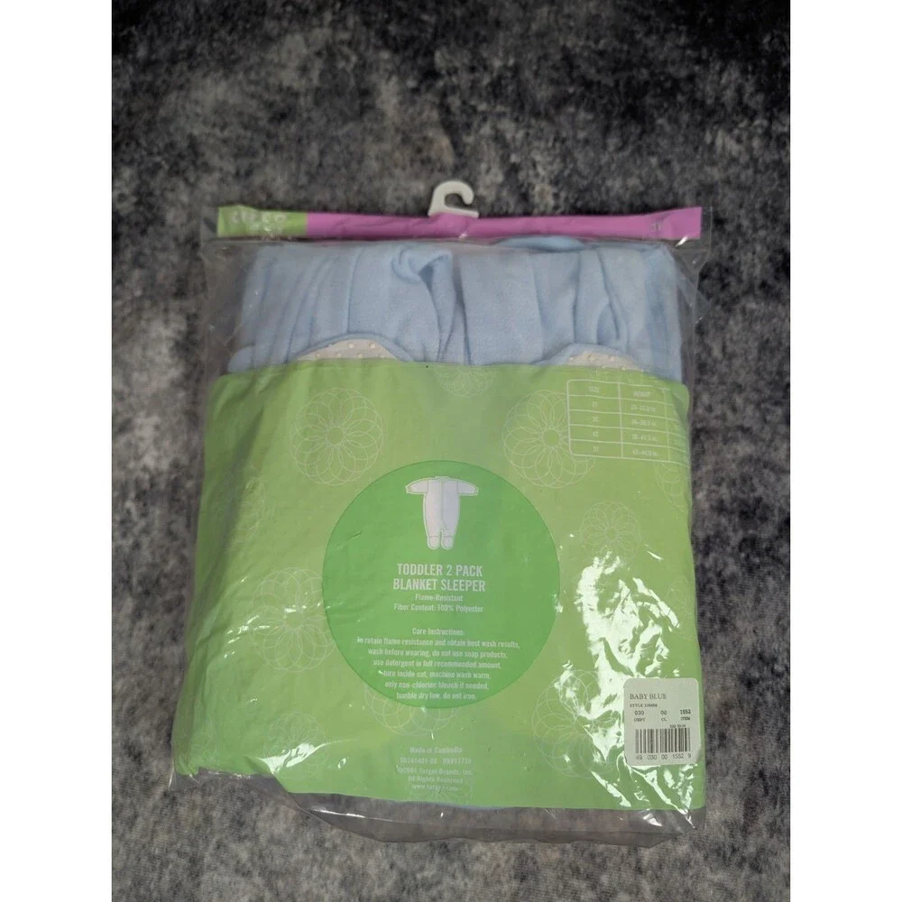 VTG 2001 Circo Target Fleece Blanket Sleeper 2-Pack 3T NIP Snowflake PJs